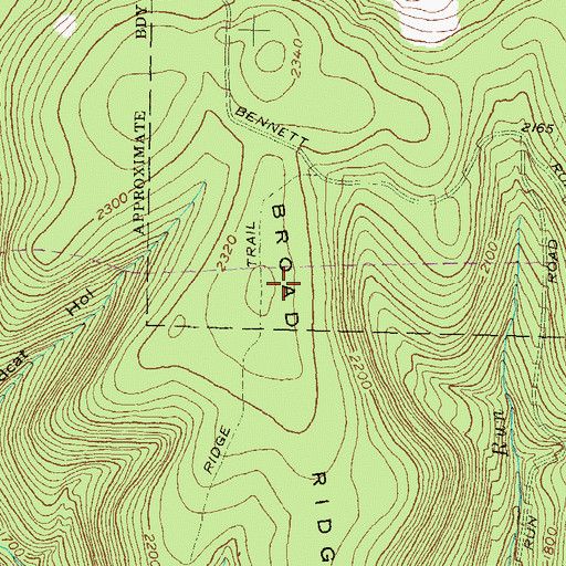 Topographic Map of Broad Ridge, PA
