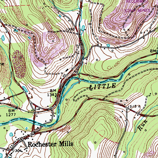 Topographic Map of Broadhead Run, PA
