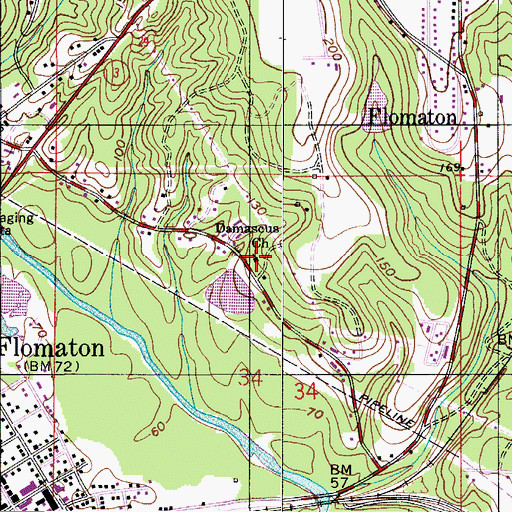 Topographic Map of Greater Union Baptist Church, AL