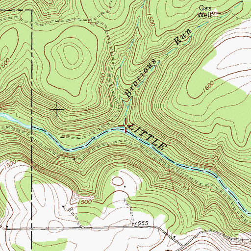 Topographic Map of Brocious Run, PA