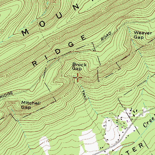 Topographic Map of Brock Gap, PA
