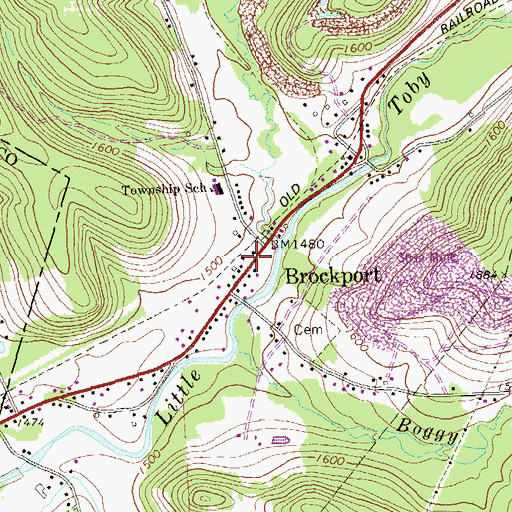 Topographic Map of Brockport, PA