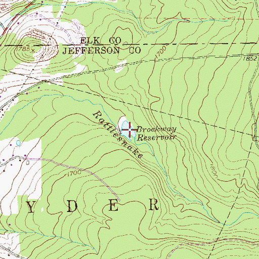 Topographic Map of Brockway Reservoir, PA
