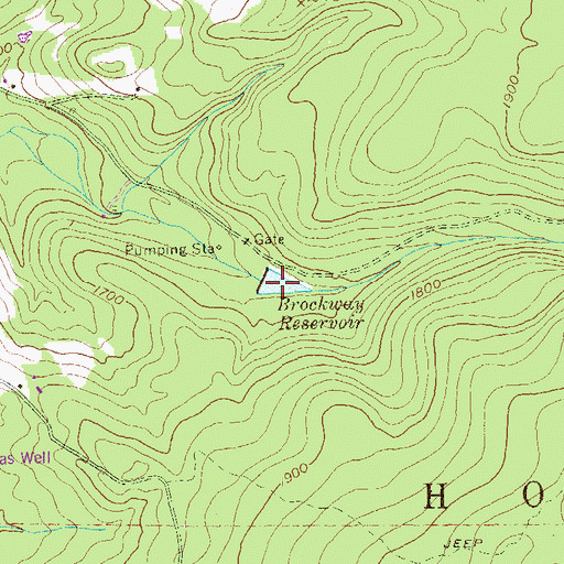 Topographic Map of Brockway Reservoir, PA