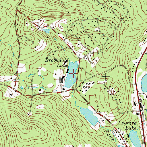 Topographic Map of Brookdale Lake, PA