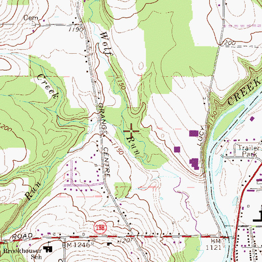 Topographic Map of Brookhouser Creek, PA