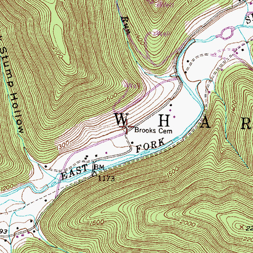 Topographic Map of Brooks Cemetery, PA