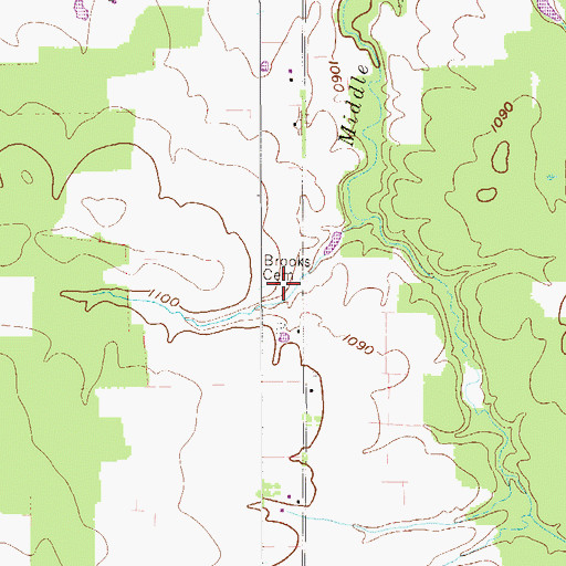 Topographic Map of Brooks Cemetery, PA