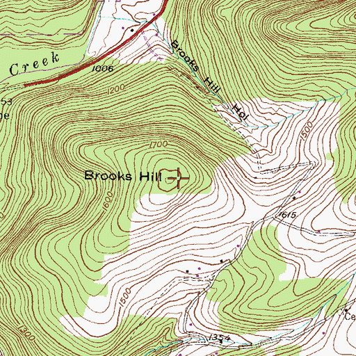 Topographic Map of Brooks Hill, PA