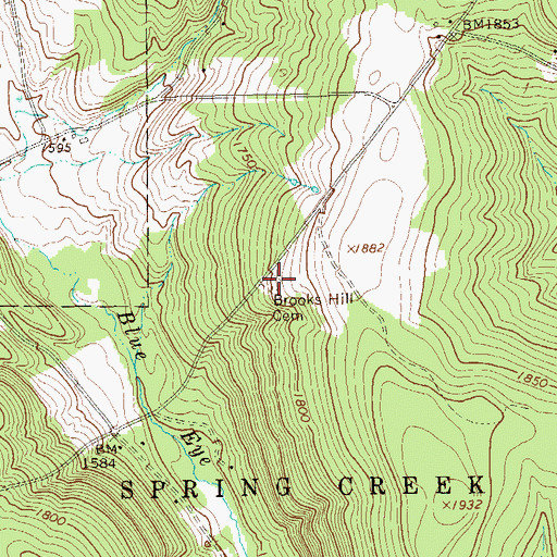 Topographic Map of Brooks Hill Cemetery, PA