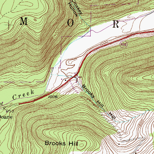 Topographic Map of Brooks Hill Hollow, PA