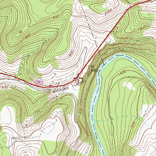 Topographic Map of Brooks Tunnel, PA