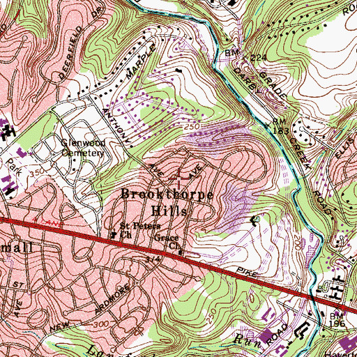 Topographic Map of Brookthorpe Hills, PA