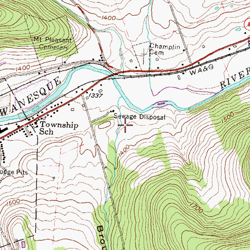 Topographic Map of Broughton Hollow, PA