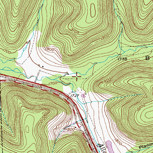 Topographic Map of Brown Hollow, PA