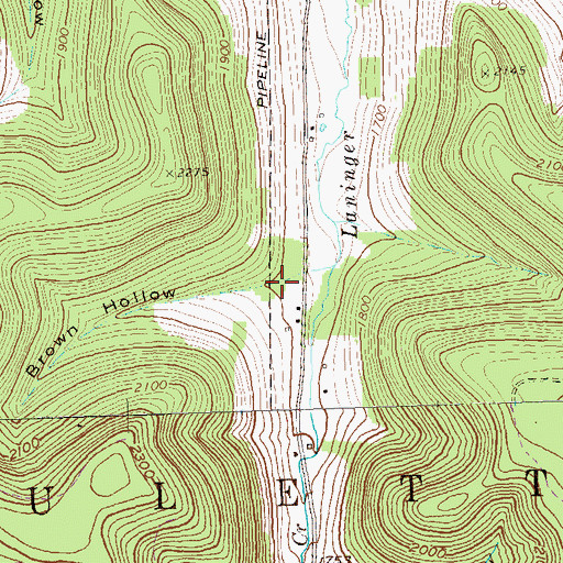 Topographic Map of Brown Hollow, PA
