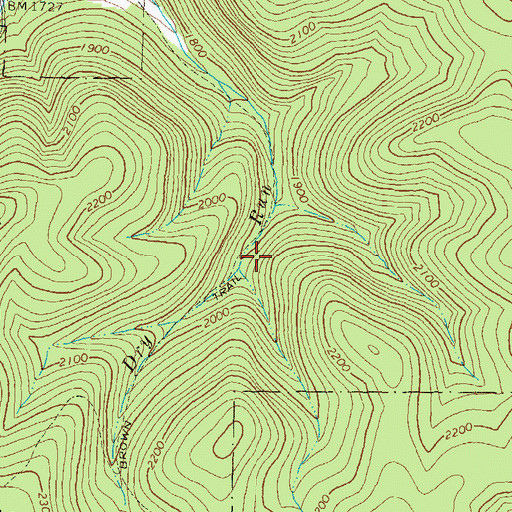 Topographic Map of Brown Trail, PA