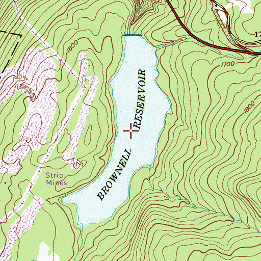 Topographic Map of Brownell Reservoir, PA