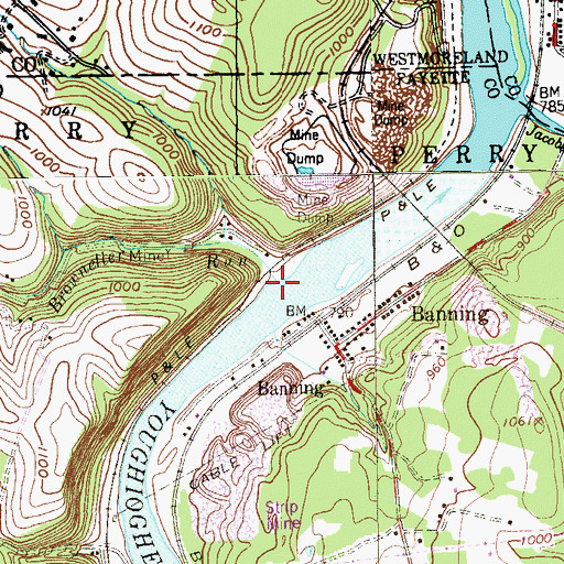 Topographic Map of Browneller Run, PA