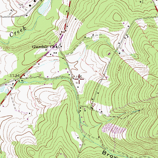 Topographic Map of Brownfield Hollow, PA