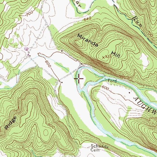 Topographic Map of Browns Gap Run, PA