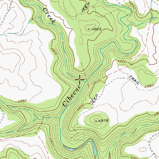 Topographic Map of Spring Creek, AZ