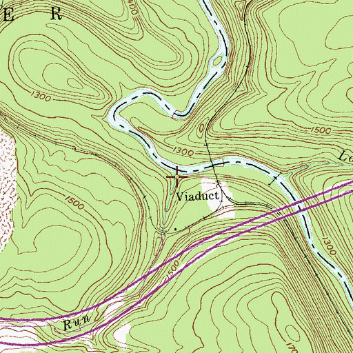 Topographic Map of Browns Run, PA