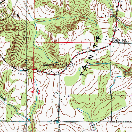 Topographic Map of Dancy Chapel, AL