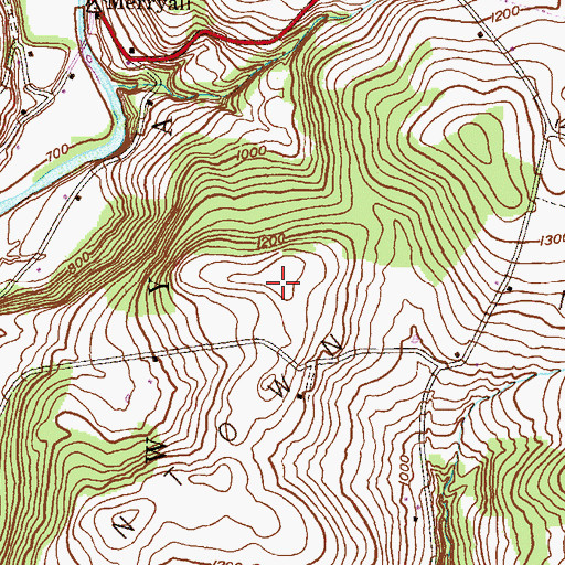 Topographic Map of Browntown Mountain, PA
