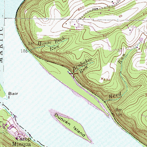 Topographic Map of Brubaker Run, PA