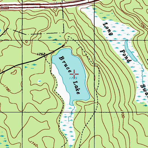 Topographic Map of Bruce Lake, PA