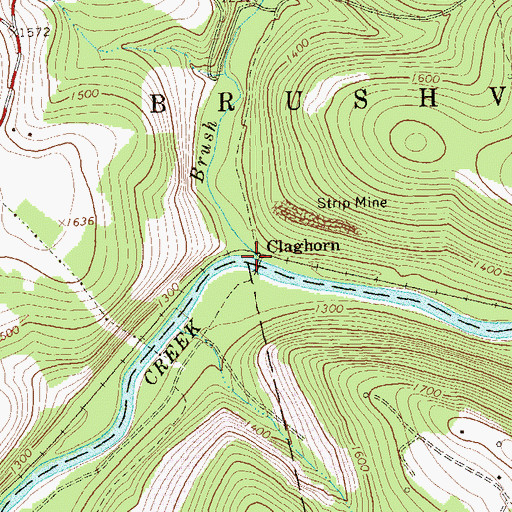Topographic Map of Brush Creek, PA
