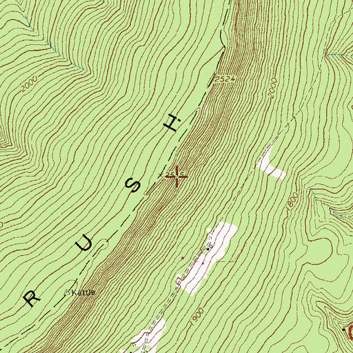 Topographic Map of Brush Mountain, PA