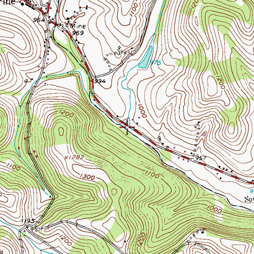 Topographic Map of Brush Run, PA