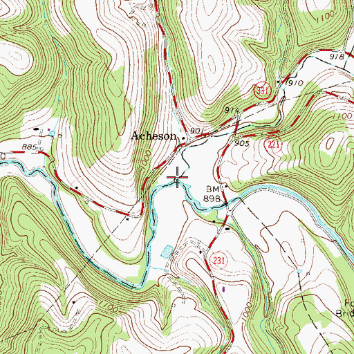 Topographic Map of Brush Run, PA