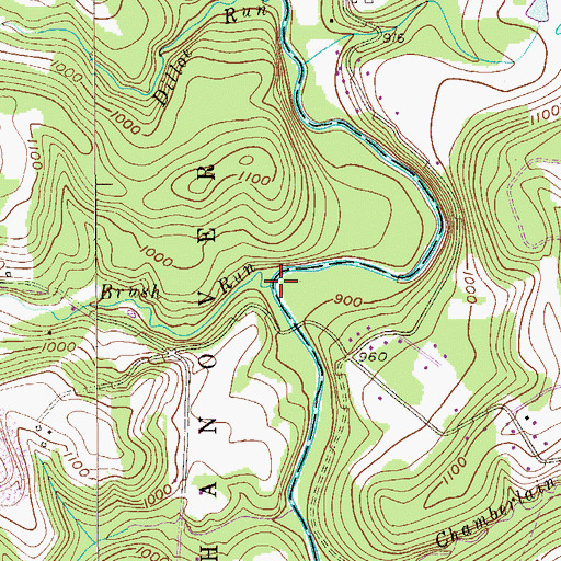 Topographic Map of Brush Run, PA