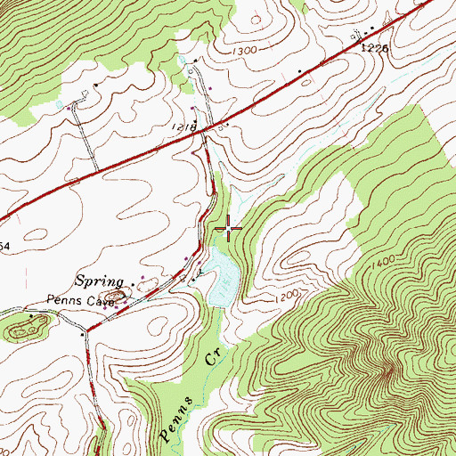 Topographic Map of Brush Valley, PA