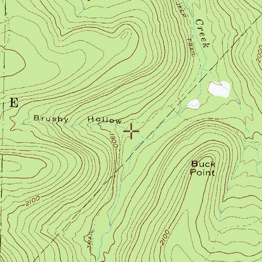 Topographic Map of Brushy Hollow, PA