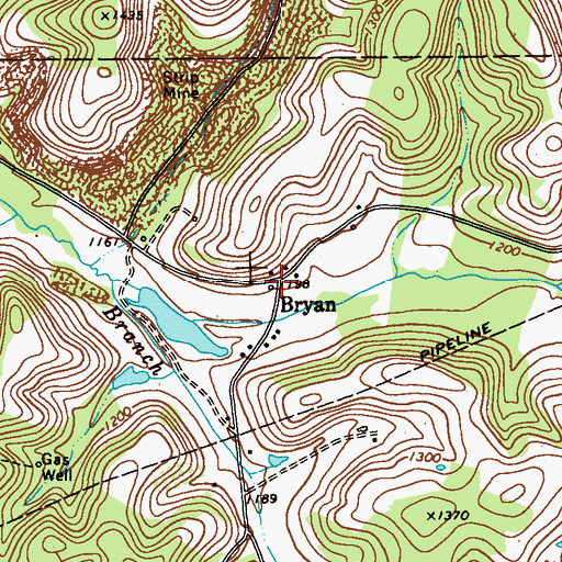 Topographic Map of Bryan, PA