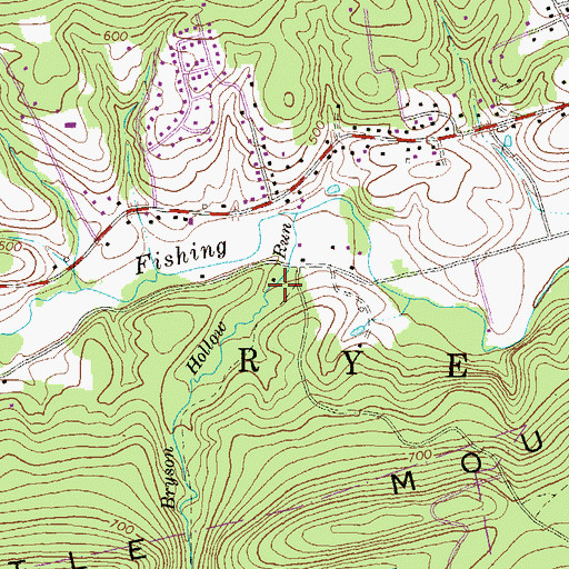 Topographic Map of Bryson Hollow Run, PA