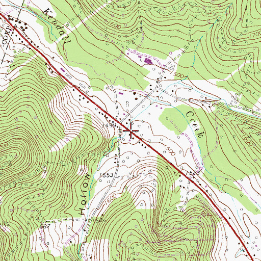 Topographic Map of Buchanan Hollow, PA