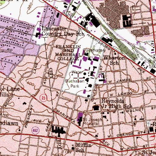 Topographic Map of Buchanan Park, PA