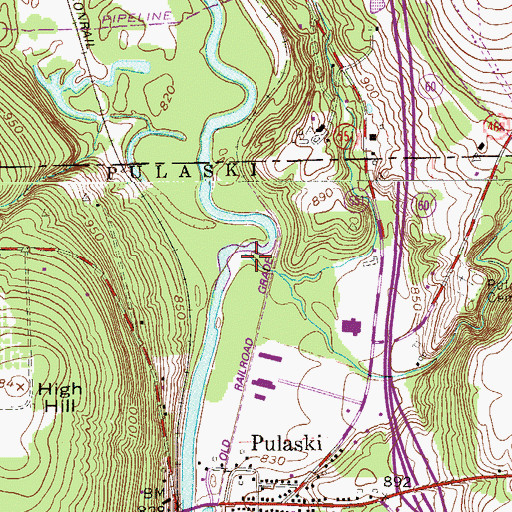 Topographic Map of Buchanan Run, PA