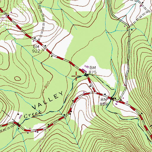 Topographic Map of Buchanan Valley, PA