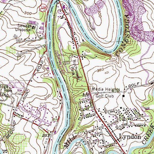 Topographic Map of Buchmiller Park, PA
