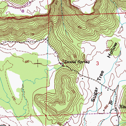 Topographic Map of Daniel Spring, AL