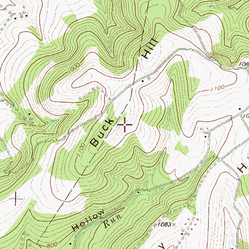 Topographic Map of Buck Hill, PA