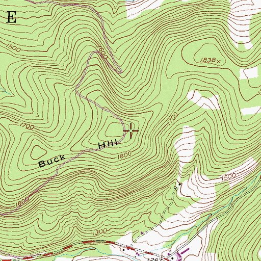 Topographic Map of Buck Hill, PA