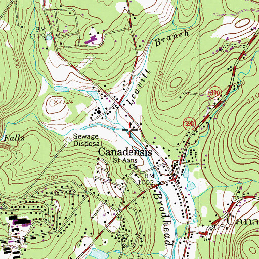 Topographic Map of Buck Hill Creek, PA