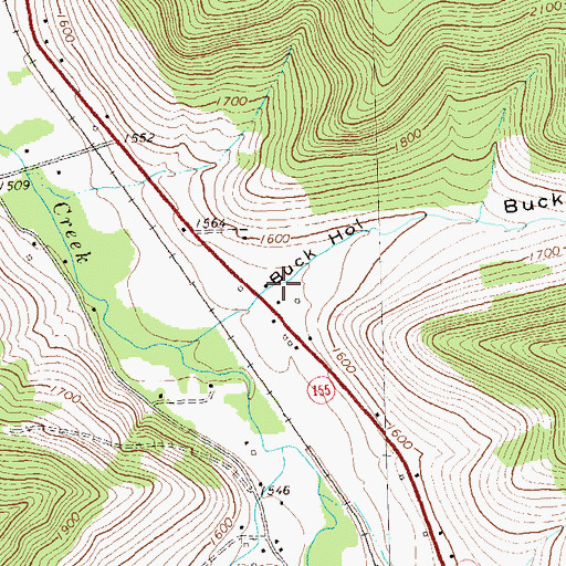Topographic Map of Buck Hollow, PA